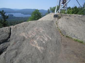 Orange Painted Rocks at the Summit-Cleaned